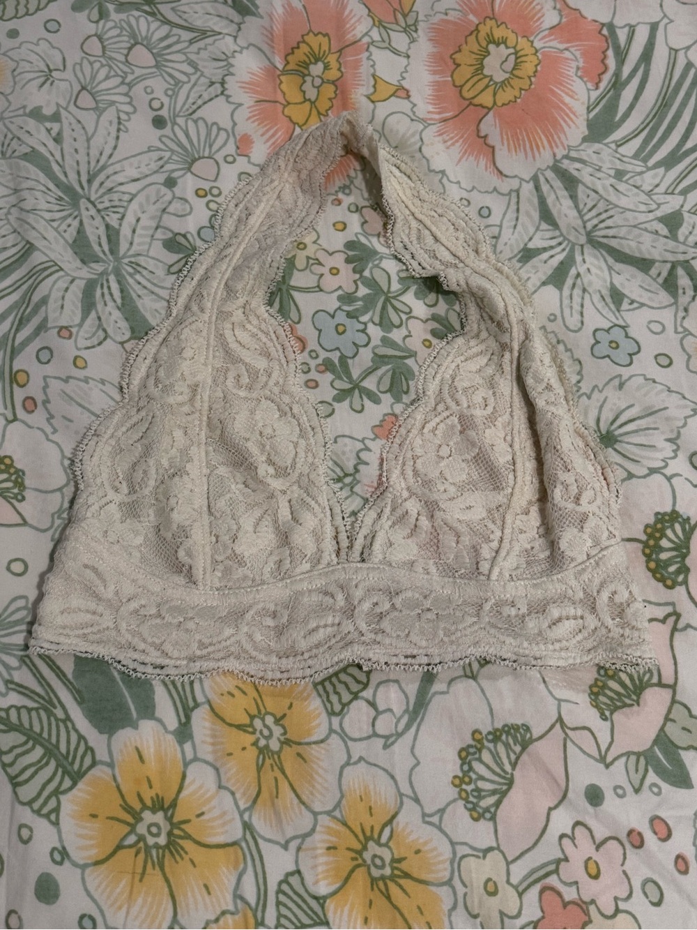 Urban Outfitters White Lace Halter Bralette (Out From Under)